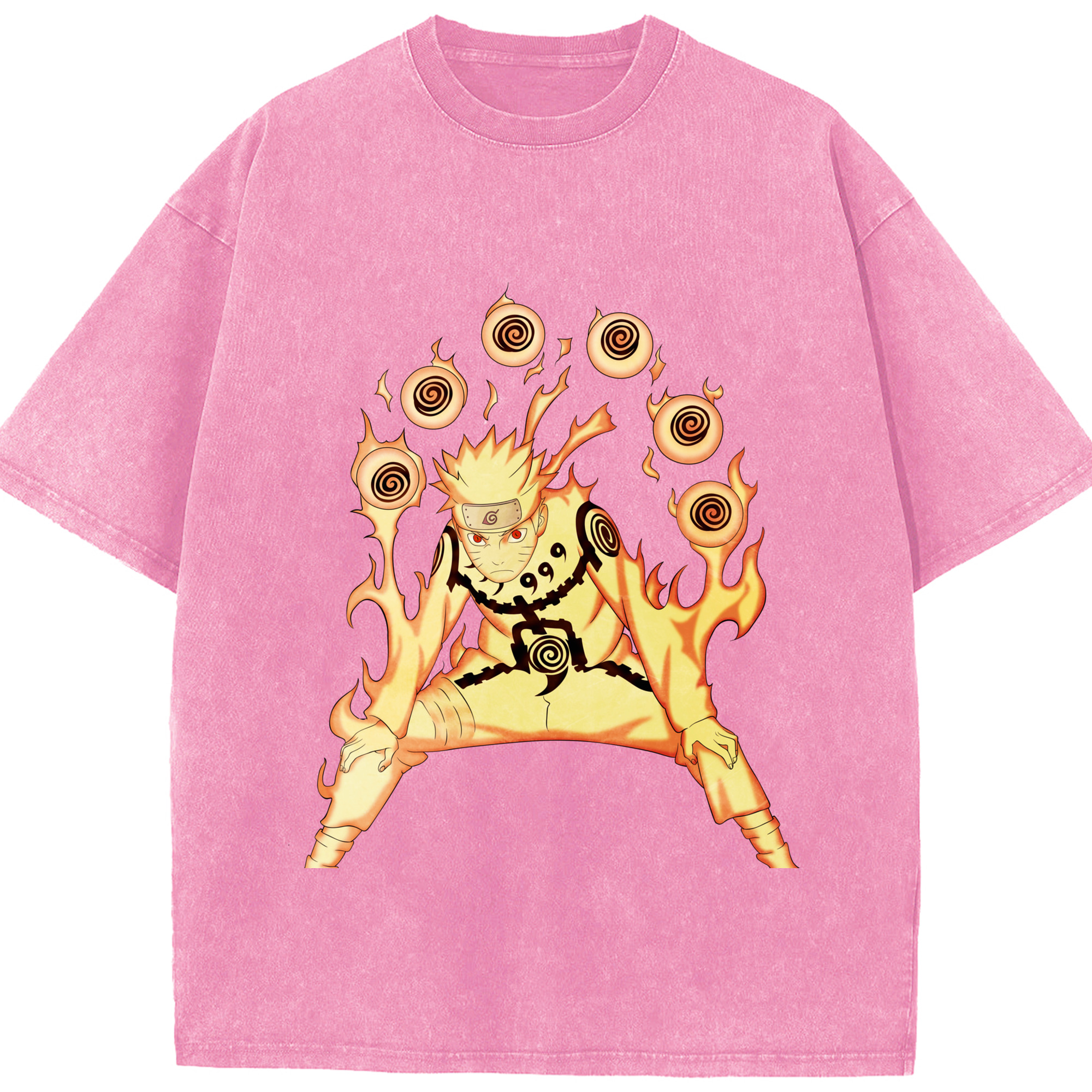 （画像用） NARUTO -ナルト- うずまき ナルト Uzumaki Naruto 綿100% ヴィンテージ風 半袖Tシャツ（フロントプリント）